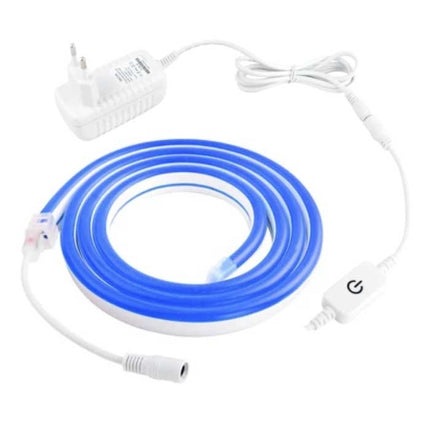 Neon LED Strip 1 Meter - Flexibele Verlichting Tube met Stekker Adapter 12V en Aan/Uit-Schakelaar Waterdicht Blauw