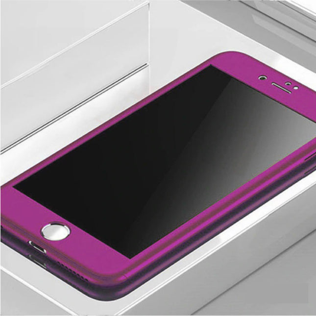 iPhone X 360°  Full Cover - Full Body Case Hoesje + Screenprotector Paars