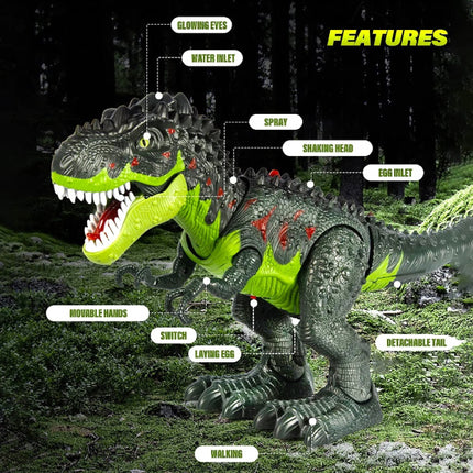 RC Dinosaurus (T-Rex) met Mist Effect - Afstandsbediening Bestuurbaar Speelgoed Tyrannosaurus Rex Dino Robot Groen