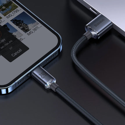 USB Oplaadkabel voor iPhone Lightning - 2 Meter - Gevlochten Nylon - Tangle Resistant Oplader Data Kabel Lichtblauw