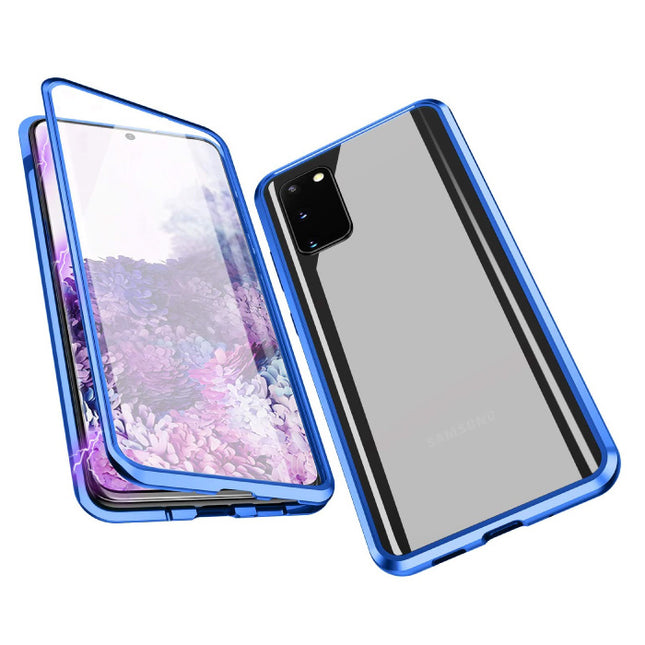 Samsung Galaxy S20 Magnetisch 360° Hoesje met Tempered Glass - Full Body Cover Hoesje + Screenprotector Blauw