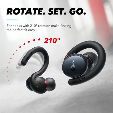 Soundcore Sport X10 Draadloze Oortjes met Oorhaak en Touch Control -  TWS Bluetooth 5.2 Wireless Oortelefoon Zwart
