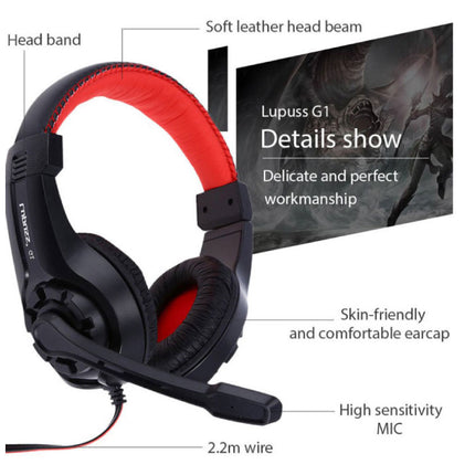 G1 Koptelefoon met Microfoon Headphones Stereo Gaming voor PlayStation 4 Rood