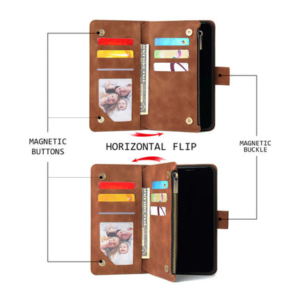 Samsung Galaxy S21 Plus - Leren Wallet Flip Case Cover Hoesje Portefeuille Koffie Bruin