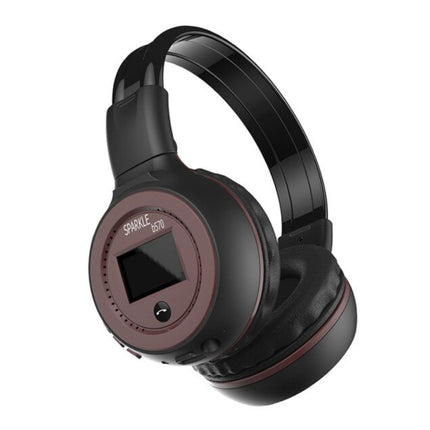 B570 Draadloze Koptelefoon met LED Display en FM Radio - Bluetooth 5.0 Wireless Headphones Stereo Studio Bruin