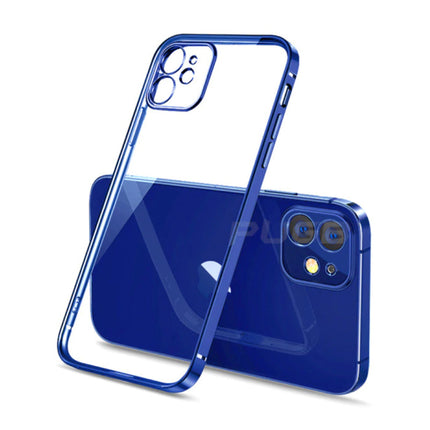 iPhone XR Hoesje Luxe Frame Bumper - Case Cover Silicone TPU Anti-Shock Blauw