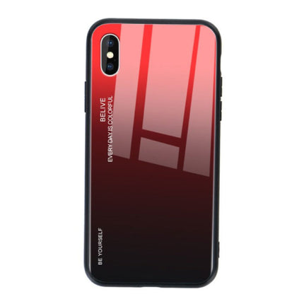 Xiaomi Mi 10 Ultra Gradient Hoesje - TPU en 9H Glas - Shockproof Glossy Case Cover Cas Rood