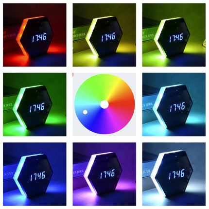 RGB Hexagon Klok met 1080p Camera en WiFi - Binnenbeveiliging Infrarood Nachtzicht