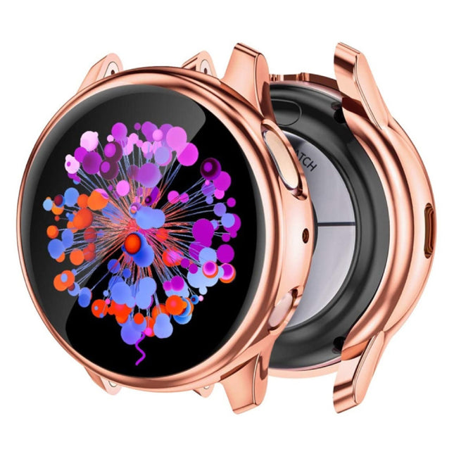 Full Cover voor Samsung Galaxy Watch Active (39.5mm) - Hoesje en Screen Protector - TPU Hard Case Rose Gold