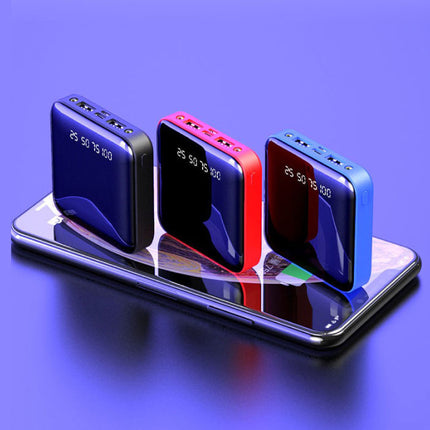 Mini Externe 20.000mAh Powerbank 2x USB LED Display Noodaccu Batterij Oplader Charger Zwart