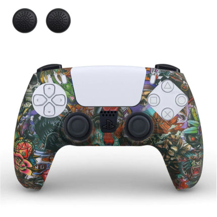 Antislip Hoes / Skin voor PlayStation 5 Controller met Joystick Caps - Rubber Grip Cover PS5 - Beast