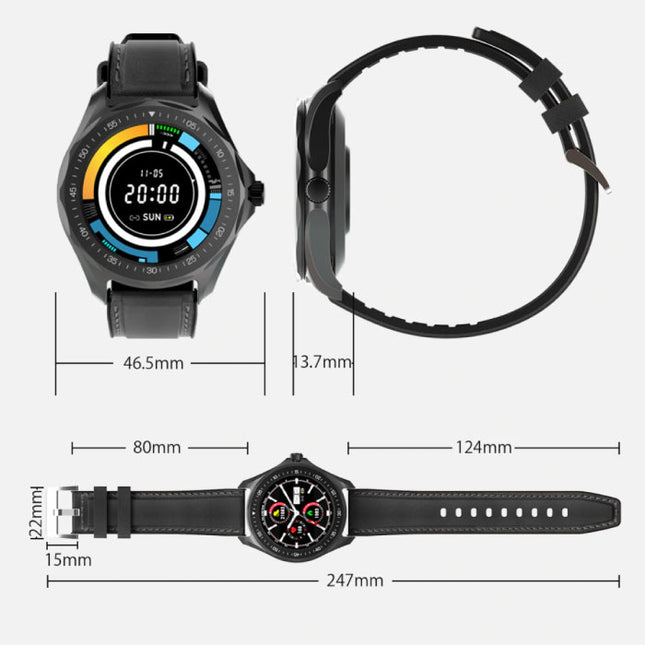 BW-HL3 Smartwatch Smartband Smartphone Fitness Sport Activity Tracker Horloge IPS iOS Android iPhone Samsung Huawei Zwart Staal