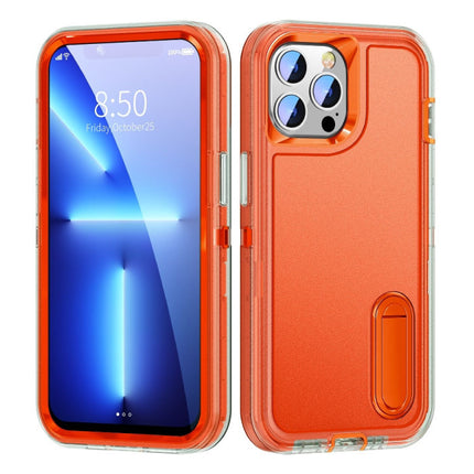 iPhone 8 Armor Hoesje met Kickstand - Shockproof Cover Case Oranje