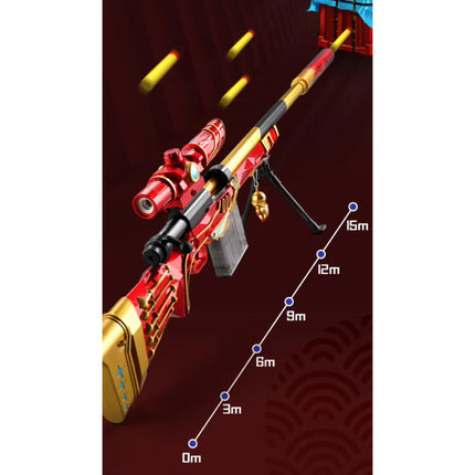 Soft Shell Bullet Sniper - M24 Model Speelgoed Foam Shooter - Blauw