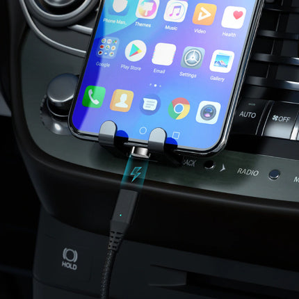 USB 2.0 - iPhone Lightning Magnetische Oplaadkabel 1 Meter Gevlochten Nylon Oplader Data Kabel Data Android  Zwart