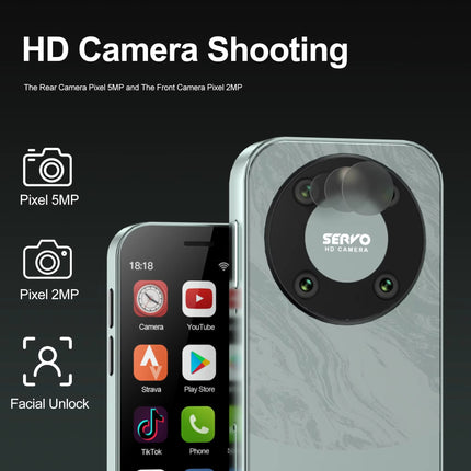 King 9000 Mini Smartphone - 2 GB RAM - 16 GB Opslag - 5 MP Camera - 2000mAh Batterij - Groen