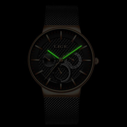 Luxe Horloge Heren - Anoloog Kwarts Uurwerk voor Mannen Zwart