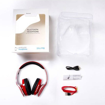 P18 Bluetooth Koptelefoon met Opbergtasje - Opvouwbaar Headset DJ Headphones Rood