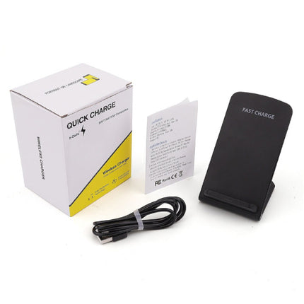 Fast Charge Qi Desktop Draadloze Oplader Universeel 9V - 1.67A Wireless Charging Pad Zwart