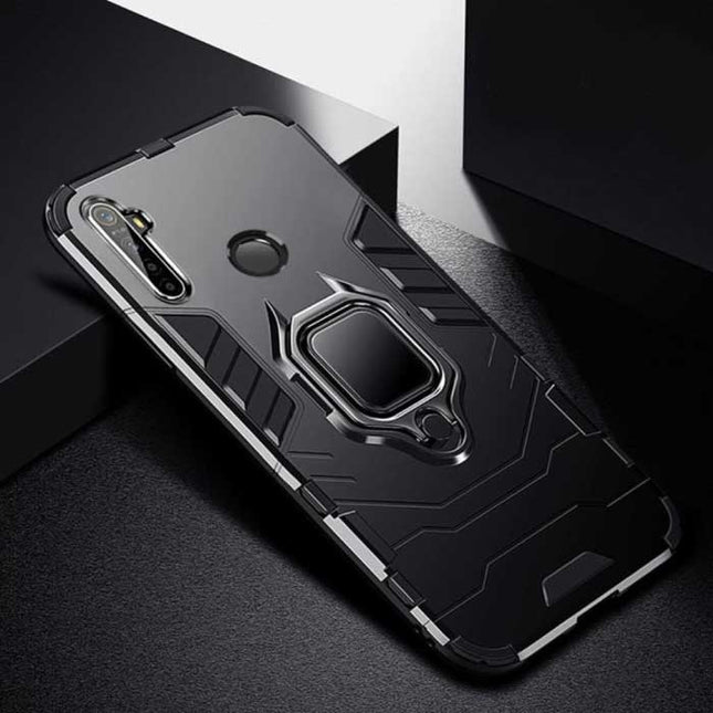Oppo Realme C2 Hoesje  - Magnetisch Shockproof Case Cover + Kickstand Zwart