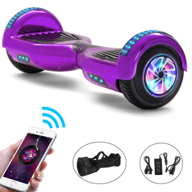 Elektrisch E-Scooter Hoverboard met Bluetooth Speaker - 6.5" - 500W - 2000mAh Batterij - Balance Hover Board Paars