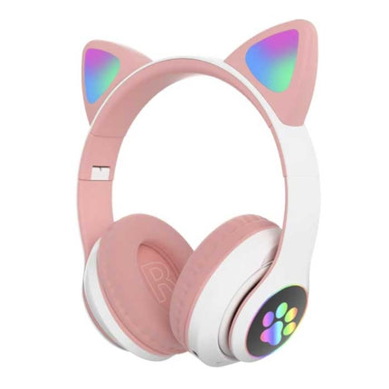 Draadloze Koptelefoon met Kattenoren - Kitty Headset Wireless Headphones Stereo Roze