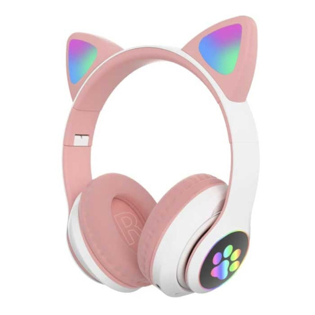 Draadloze Koptelefoon met Kattenoren - Kitty Headset Wireless Headphones Stereo Roze