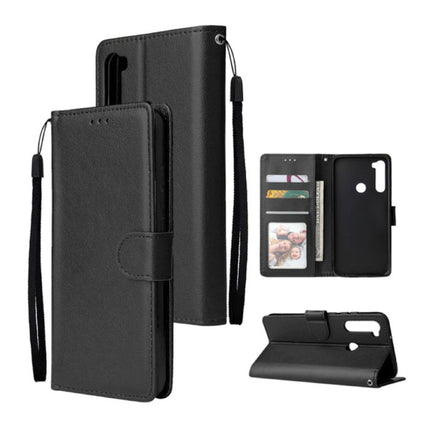 Xiaomi Redmi Note 8 Leren Flip Case Portefeuille - PU Leer Wallet Cover Cas Hoesje Zwart