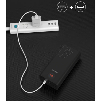 Zeus 40.000mAh Powerbank met 4 Poorten - LED Display Externe Noodaccu Batterij Oplader Charger Zwart