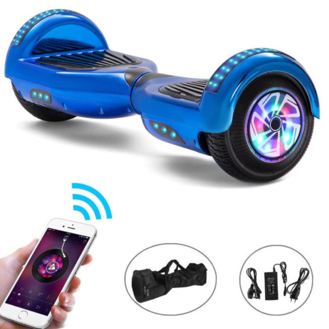 Elektrisch E-Scooter Hoverboard met Bluetooth Speaker - 6.5" - 500W - 2000mAh Batterij - Balance Hover Board Lichtblauw