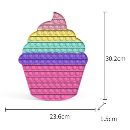 XXL Pop It - 300mm Extra Groot Fidget Anti Stress Speelgoed Bubble Toy Siliconen Ijsje Regenboog