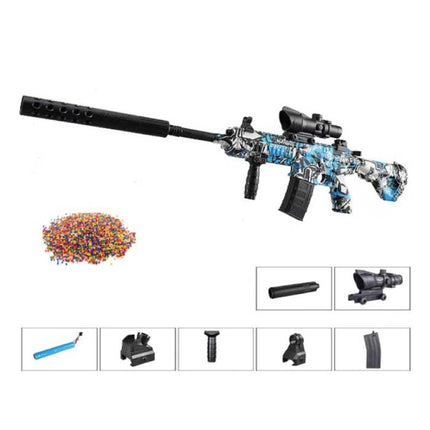 Elektrische Gel Blaster met 10.000 Balletjes - M416 Model Water Speelgoed Foam Shooter Blauw