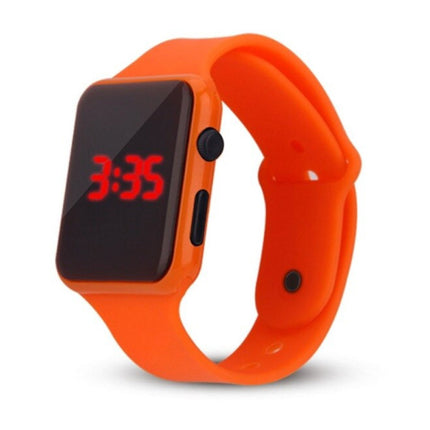 Digitaal Horloge Polsband - Silicoon Bandje LED Scherm Sport Fitness - Oranje