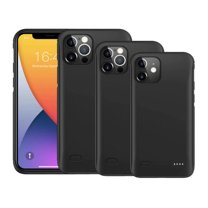 iPhone 12 Pro Max Powercase 4000mAh Powerbank Hoesje Oplader Batterij Cover Case Zwart