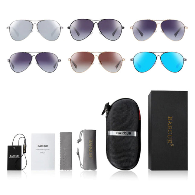 Spiegel Zonnebril - Titanium Legering Pilotenbril met UV400 en Polarisatie Filter voor Mannen en Vrouwen - Zwart