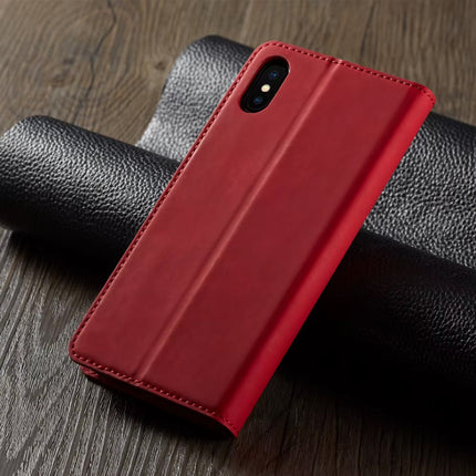 iPhone 16 Pro Wallet Flip Case - Portefeuille Cover PU Leer Hoesje - Rood