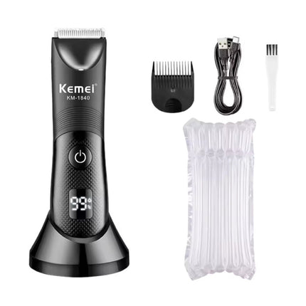 KM-1840 Scheerapparaat met LED Display - Elektrische Tondeuse Baard Trimmer Draadloos Scheermachine - Zwart