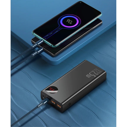 Powerbank met PD Poort 20.000mAh Triple 3x USB Poort  - LED Display Externe Noodaccu Batterij Oplader Charger Zwart 