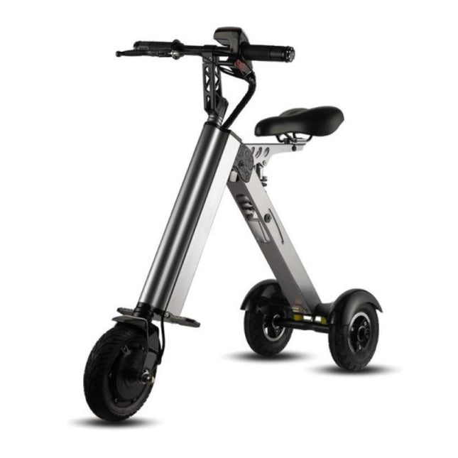 Ultralichte Elektrische Vouwbare Smart e Scooter 250W - 8 inch - 3 wielen - Zilver Grijs