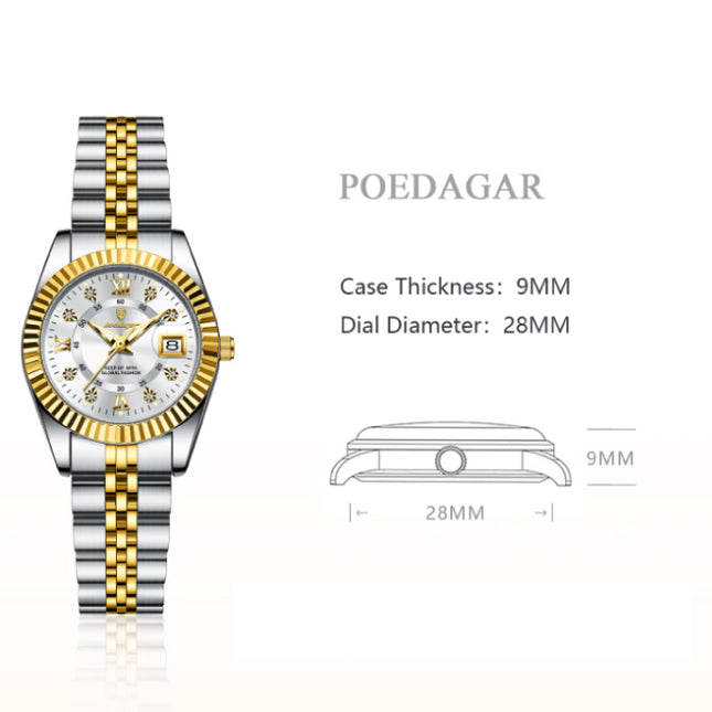 Luxe Elegant Horloge voor Dames - Modieus Kwarts Uurwerk Roestvrij Staal - Goud