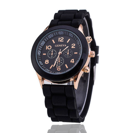 Jelly Horloge voor Dames - Kwarts Uurwerk Silicoon Bandje Zwart