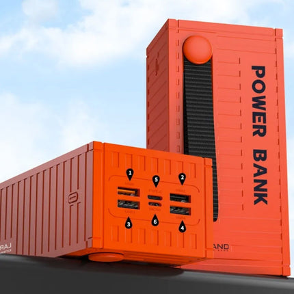 50.000mAh Powerbank met 4 Oplaadpoorten - LED Display - 66W Batterij Oplader Rood