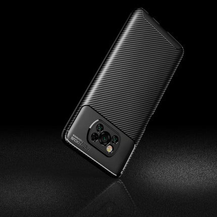 Xiaomi Redmi Note 9 Pro Hoesje - Carbon Fiber Textuur Shockproof Case Rubber Cover Zwart