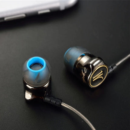 DM7 Oordopjes met Microfoon en Controls - 3.5mm AUX Oortjes Volumebeheer Wired Earphones Oortelefoon Zwart