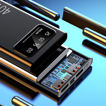 20.000mAh Mini Powerbank  met LED Display - 40W Noodaccu Batterij Oplader Zwart