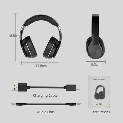 VJ320 Draadloze Koptelefoon met Microfoon - Bluetooth 5.0 Stereo Studio Headset Blauw