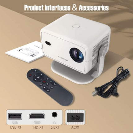 L018 Mini Projector - 650 ANSI Lumen - Screen Mirroring Beamer Home Media Speler - Wit
