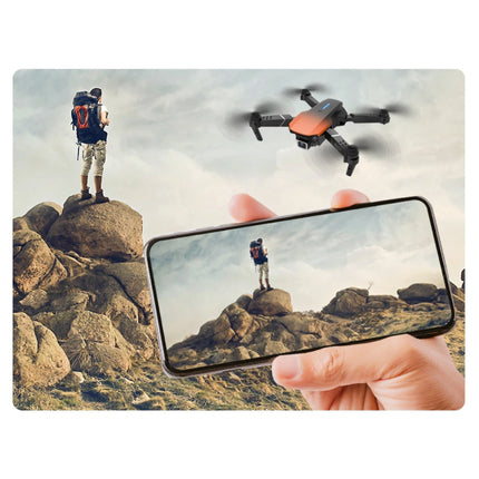 E88 Mini RC Drone met 4K Camera - WiFi Quadcopter met One Key Auto Return - Oranje