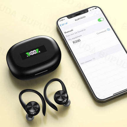 Sport Oorhaak Draadloze Oortjes - Oordopjes TWS Bluetooth 5.0 Zwart