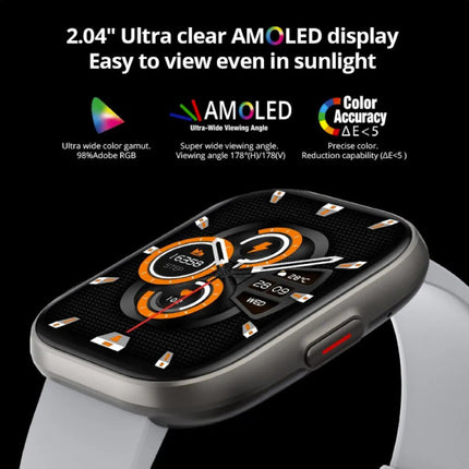 P68 Smartwatch - 2,04'' AMOLED-Scherm - Siliconen Bandje - 100 Sportmodi - Fitness Sport Activity Tracker Horloge Roze
